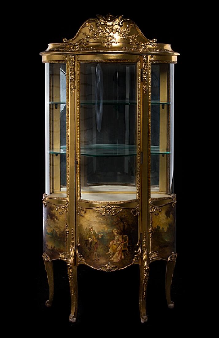 VERNIS MARTIN ANTIQUE GILT WOOD FIGURAL CABINET (1 of 7)