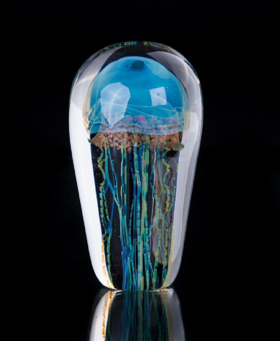 SATAVA ART GLASS JELLYFISH PAPERWEIGHT