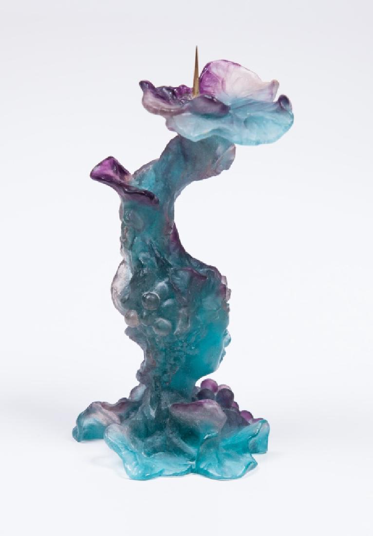 DAUM PATE DE VERE FIGURAL CANDLESTICK HOLDER (1 of 4)