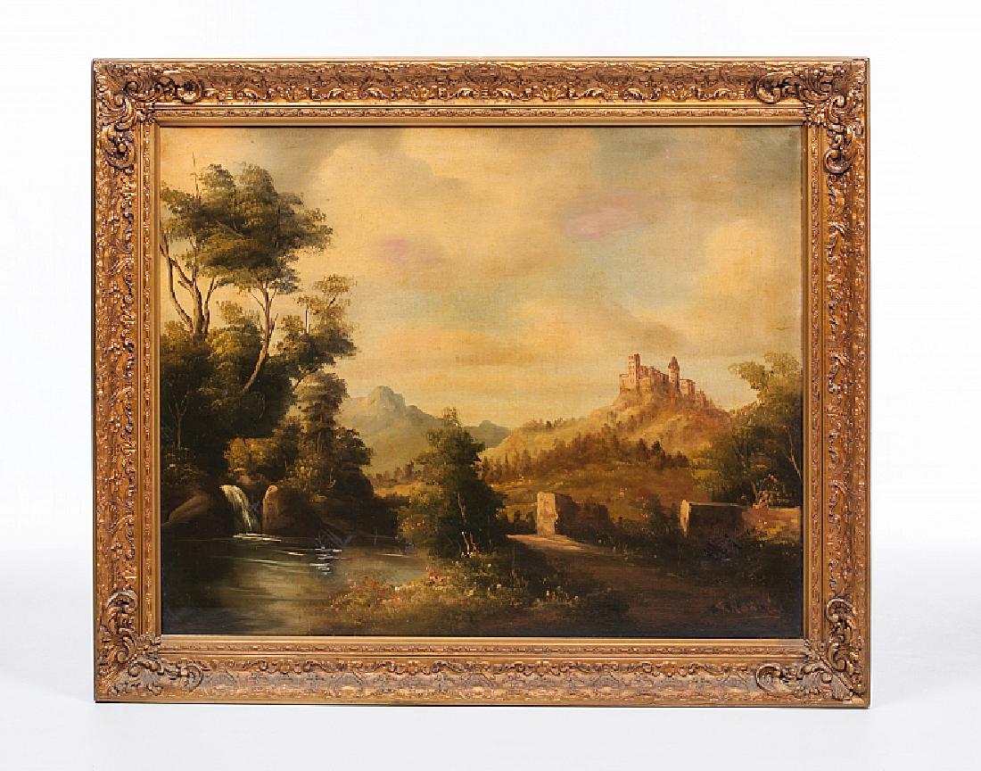 GEORGE RONI  VINTAGE OIL PAINTING ON BOARD (1 of 4)