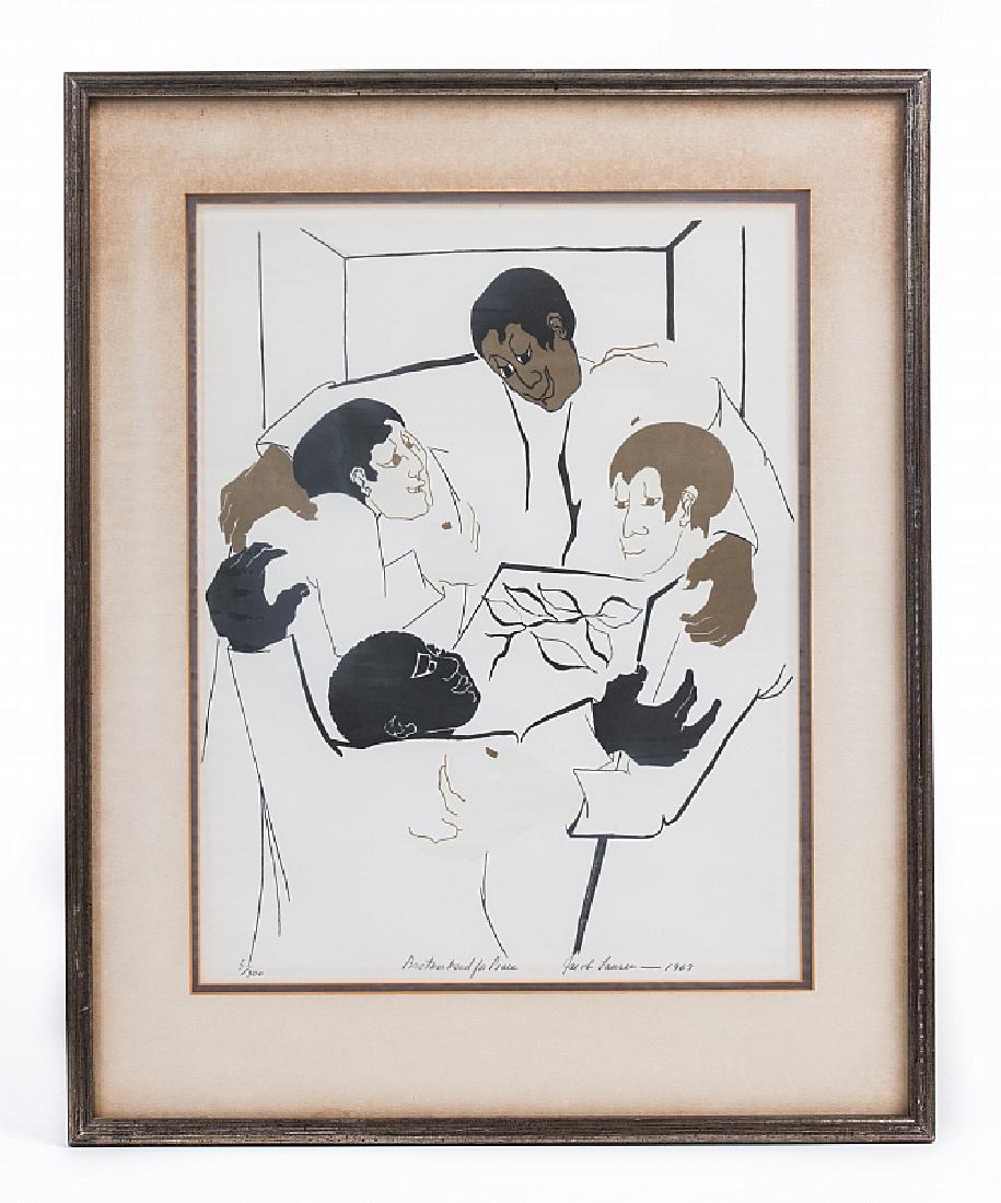 JACOB LAWRENCE LITHOGRAPH  BROTHERHOOD FOR  PEACE (1 of 4)