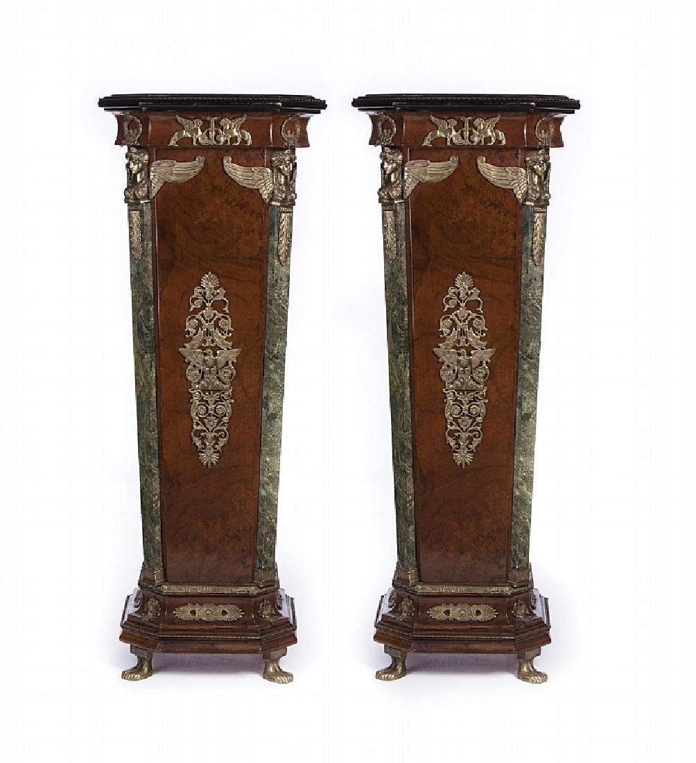 EMPIRE STYLE PR  BRONZE MTD MARBLE TOP PEDESESTAL (1 of 4)
