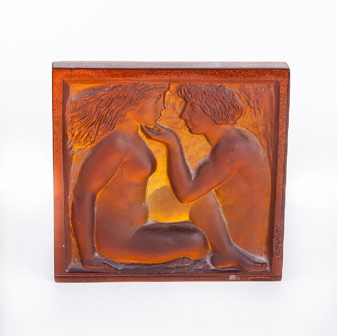 DAUM PATE DE VERRE ROULET " ADAM & EVE" (1 of 3)