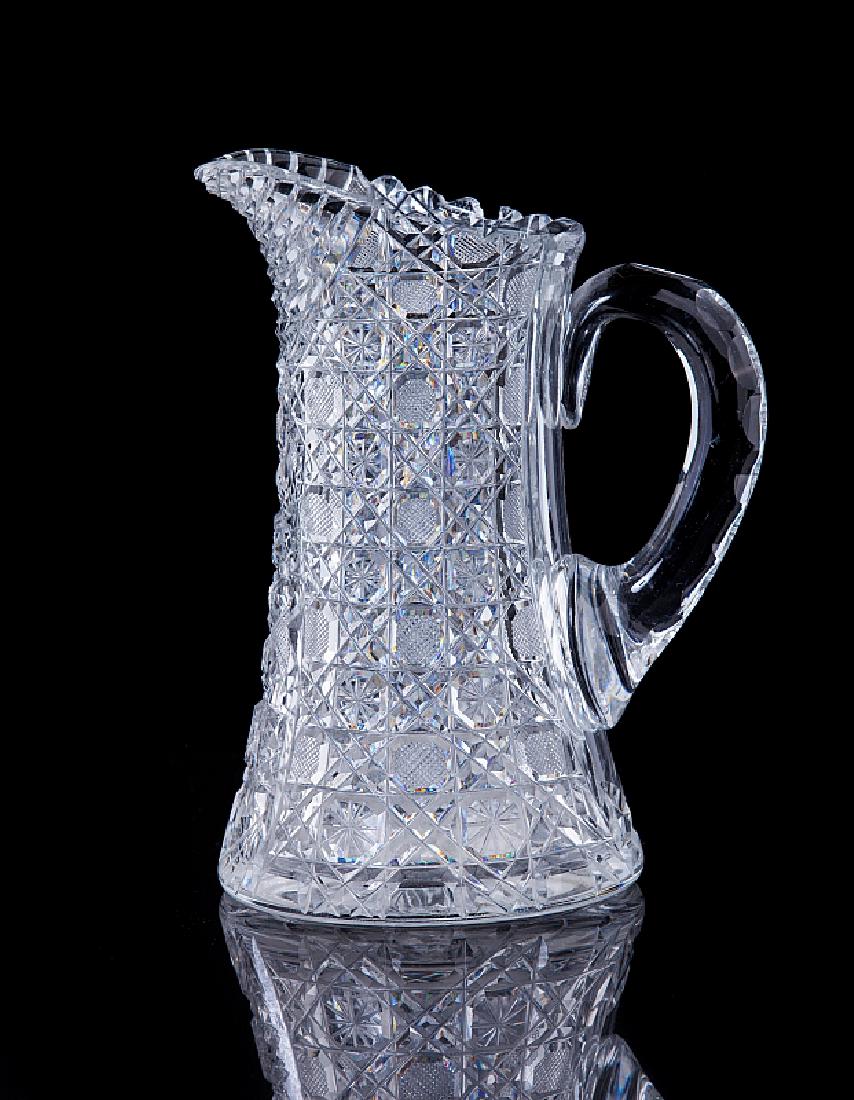 AMERICAN BRILLIANT CUT CRYSTAL WATER PITCHER (1 of 8)