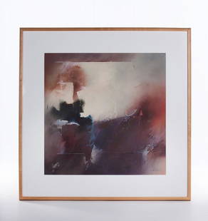 W SCOTT WILSON WATERCOLOR SIGNED: W. Scott Wilson water color signed lower right and dated "87". Measures approx 25 3/8" X 25 3/8" Image size and 36 1/4" square frame size.
