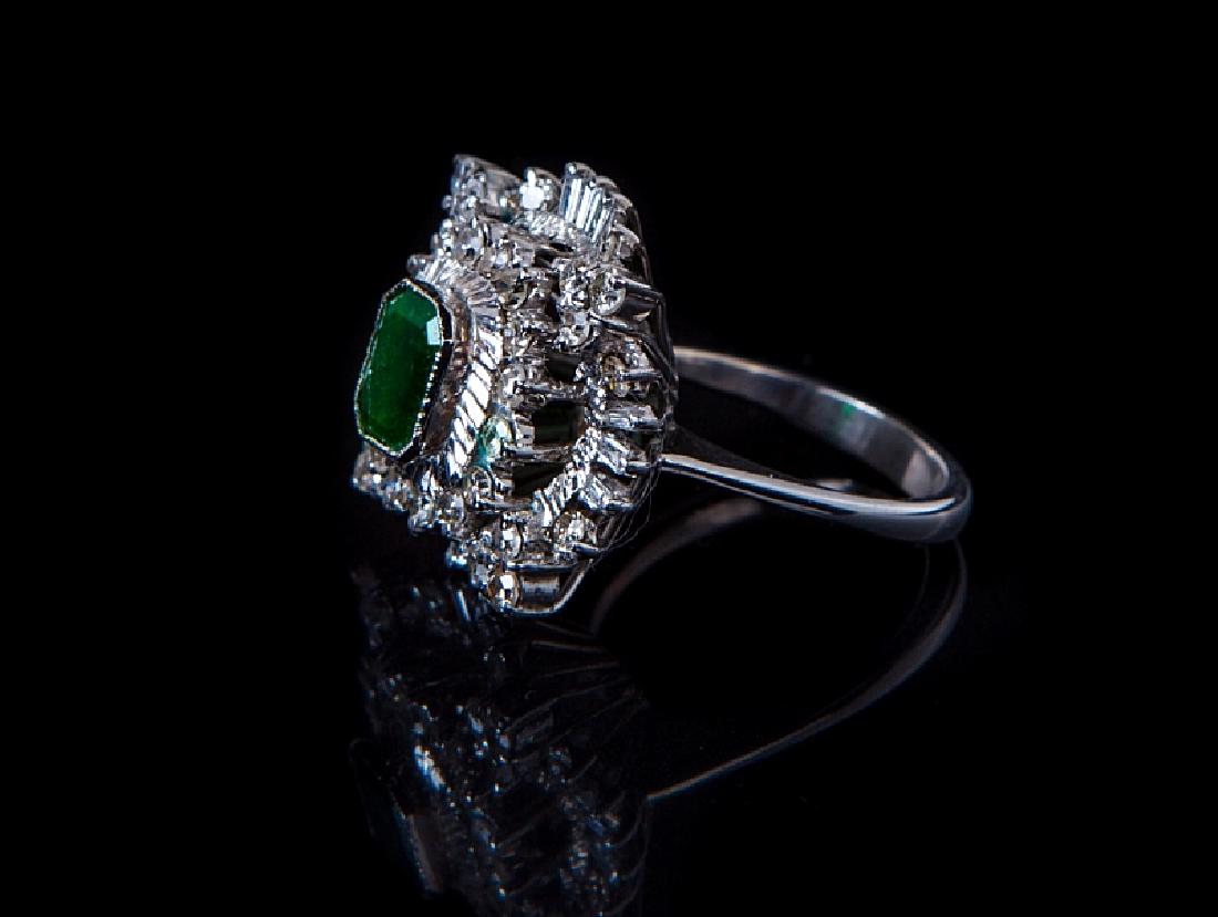 PLATINUM DIAMOND AND EMERALD RING (1 of 5)