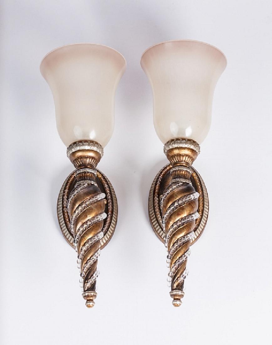 PAIR OF HURRICANE WALL SCONCES (1 of 2)