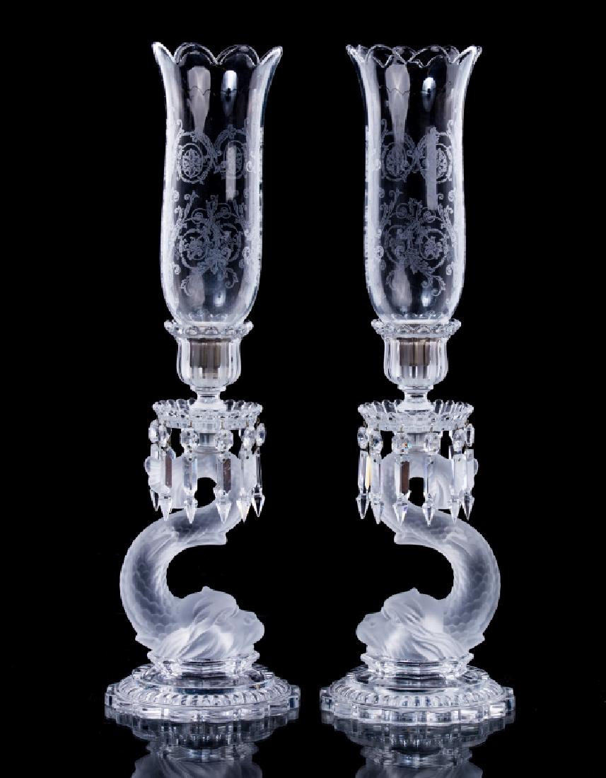 pair of baccarat lamps figural (1 of 4)