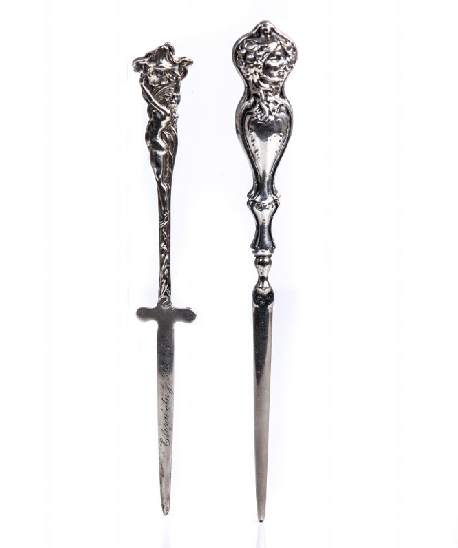 2 ART NOUVEAU STERLING SILVER LETTER OPENERS (1 of 3)