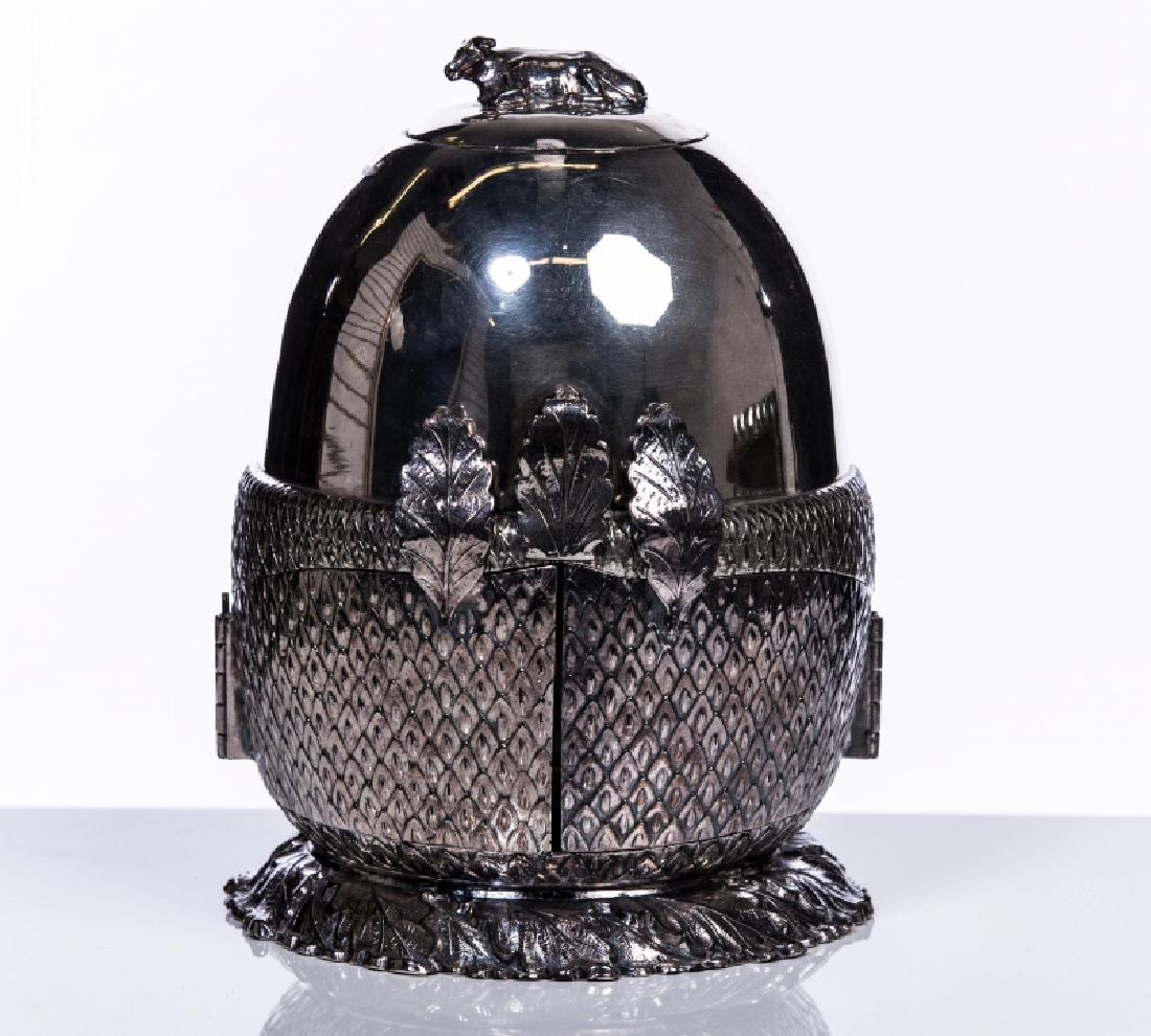 RARE SILVER PLATED JAS H STIMPSON FIGURAL BUTTER COOLER (1 of 5)