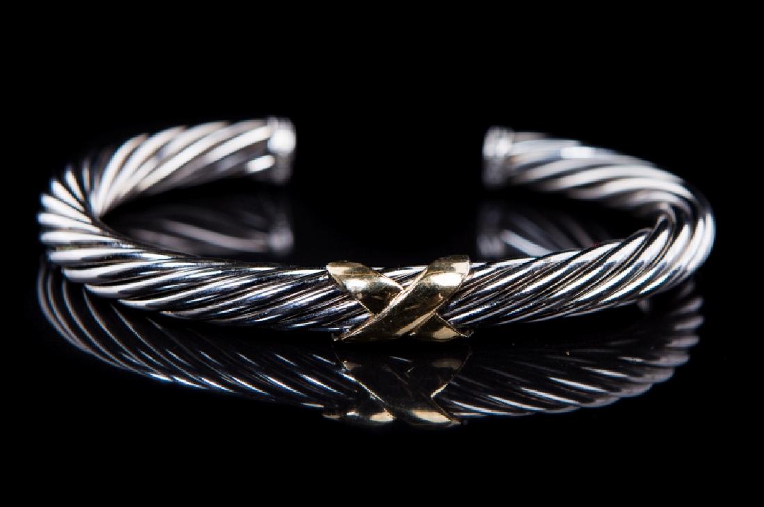 DAVID YURMAN STYLE 14KT YG OVER 925 BANGLE BRACELET (1 of 5)
