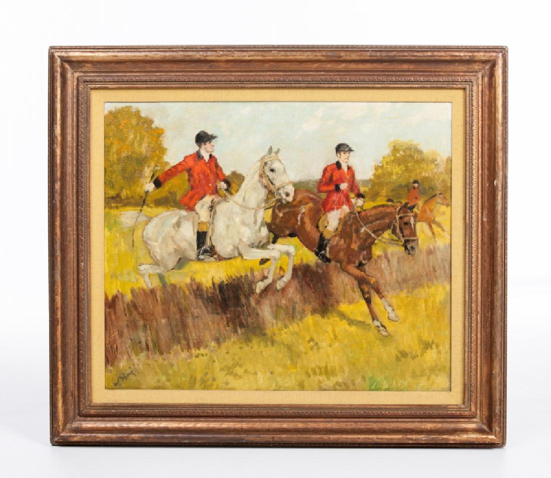 ISTVAN BIAJ (B.1905)  OIL PAINTING OF HUNTERS (1 of 5)