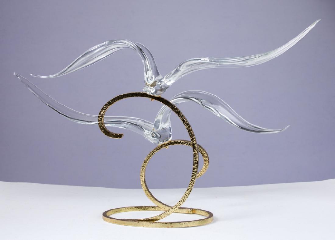 MURANO ZANETTI SIGNED GLASS & BRONZE SCULPTURE (1 of 4)