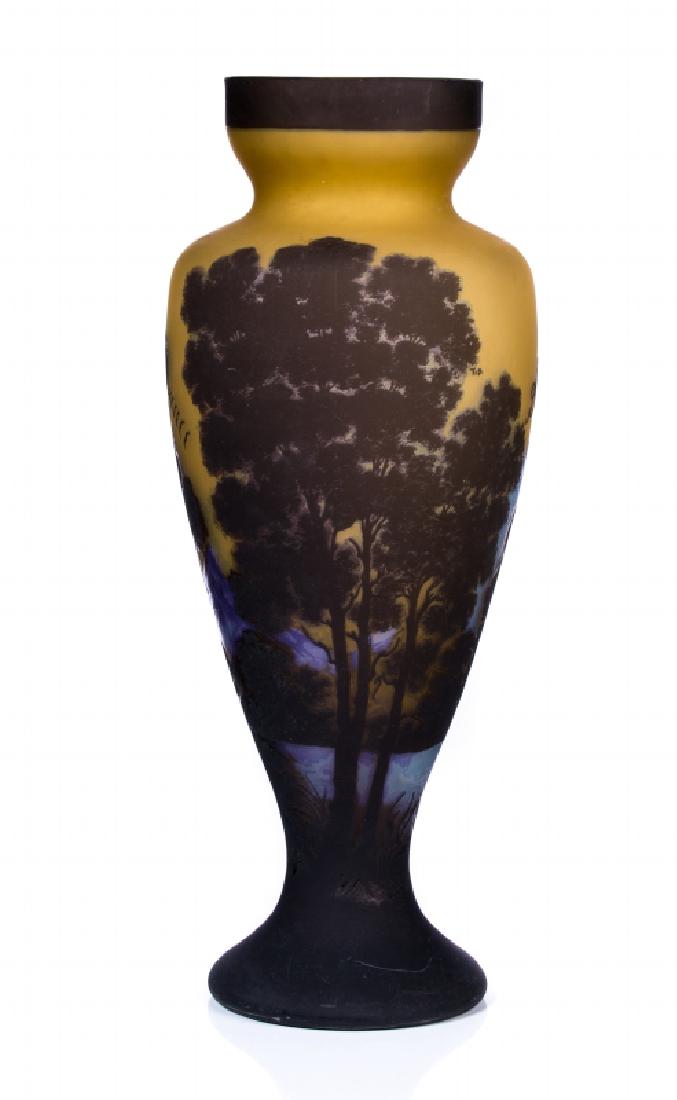 LARGE ART GLASS CAMEO VASE SIGNED GALLE (1 of 5)