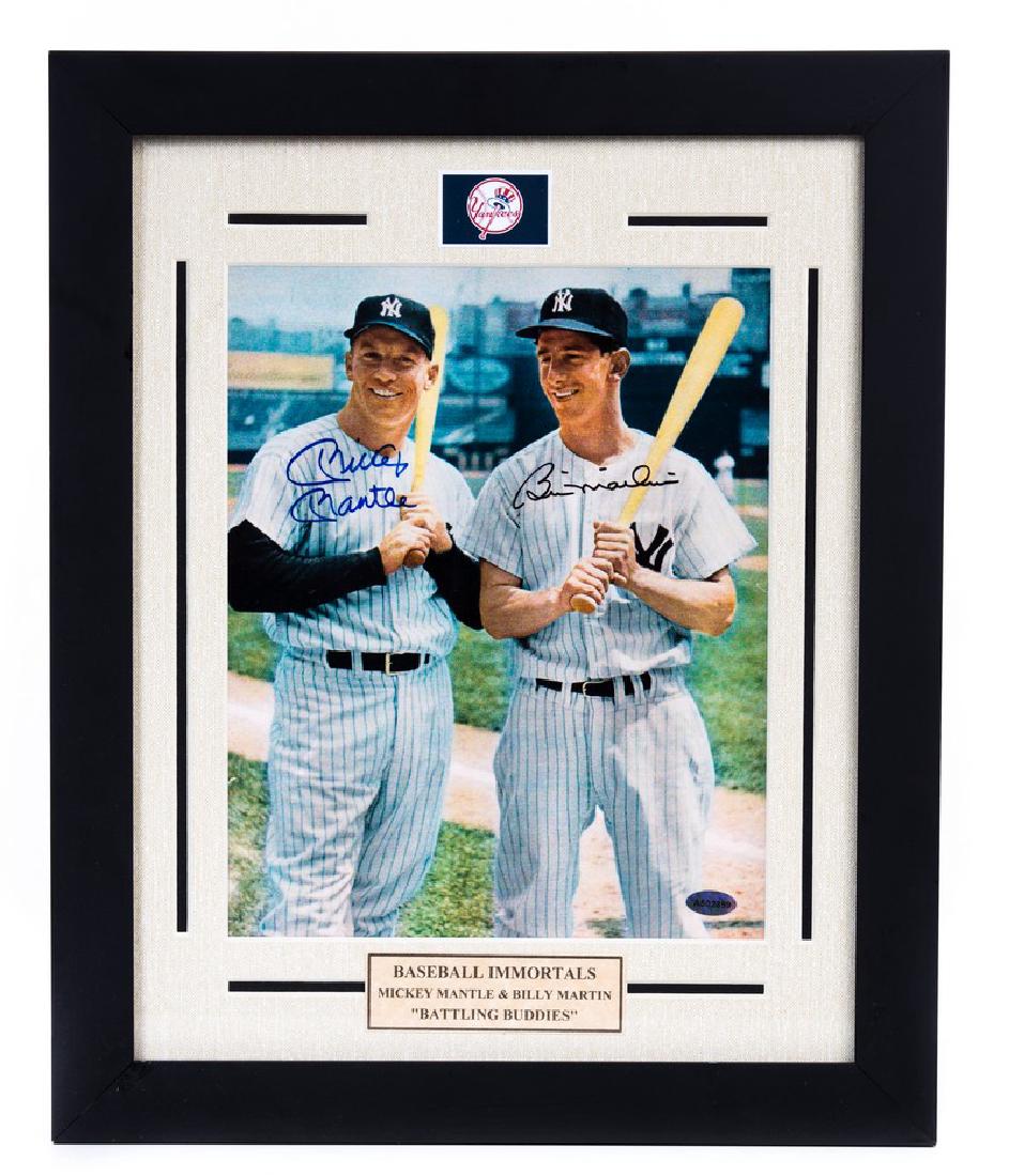 MICKEY MANTLE & BILLY MARTIN SIGNED PHOTO FRAMED (1 of 5)