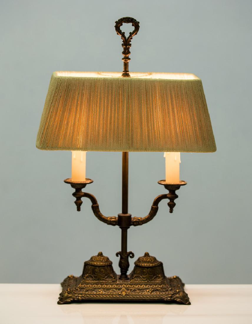 FRENCH DEPOSE BRONZE INKWELL LAMP (1 of 3)