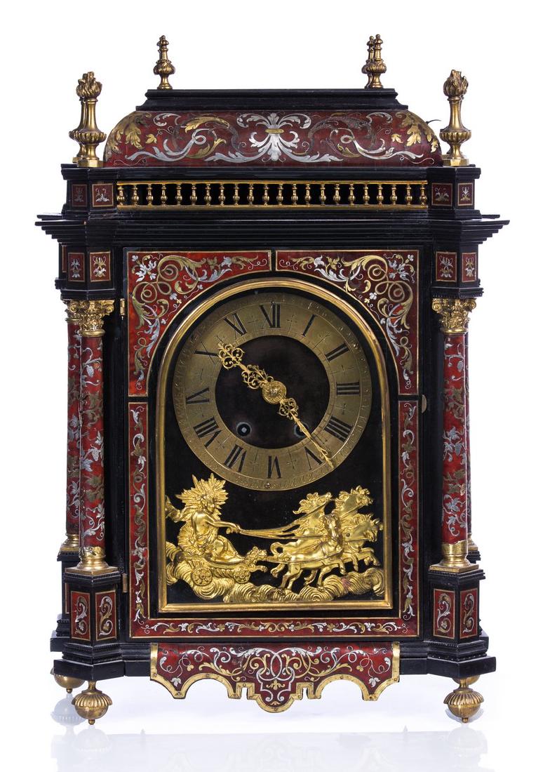BOULLE INLAID BRONZE MOUNTED ITALIAN MANTLE CLOCK (1 of 6)