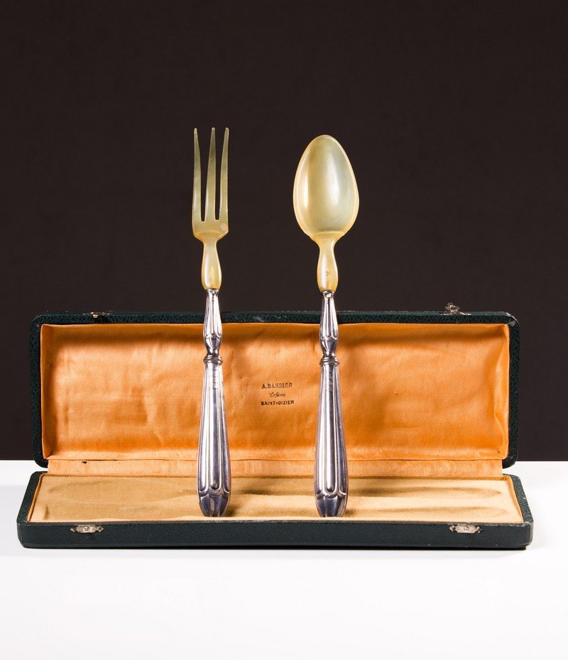 2 PIECE SILVER SALAD SERVING SET (1 of 4)