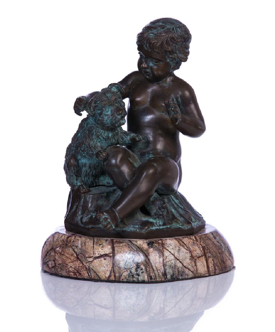 BRONZE 2 FIGURE GROUP ON MARBLE BASE (1 of 4)