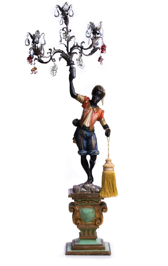 BLACKAMOUR FIGURAL 4 LIGHT PEDASTALS CANDELABRA (1 of 3)