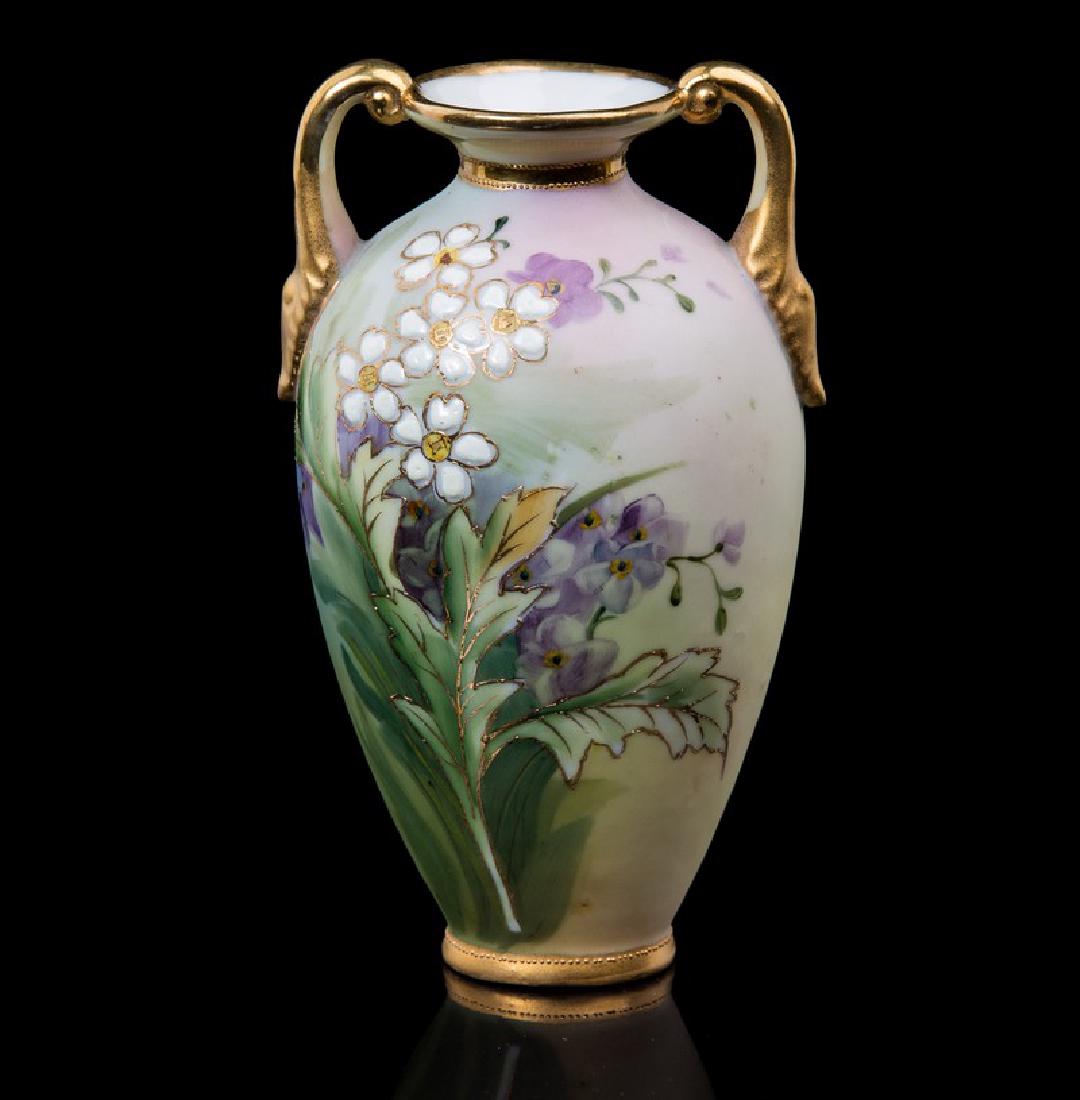 NIPPON HAND PAINTED ART DECO 2 HANDLED VASE