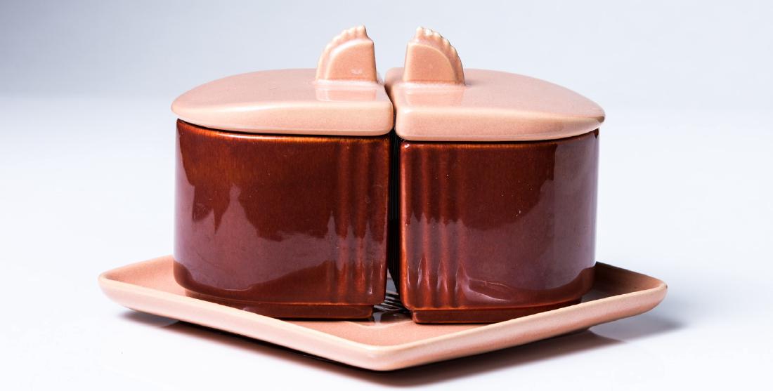 3 PC FRANCISCAN ART DECO JAM & JELLY SET (1 of 4)