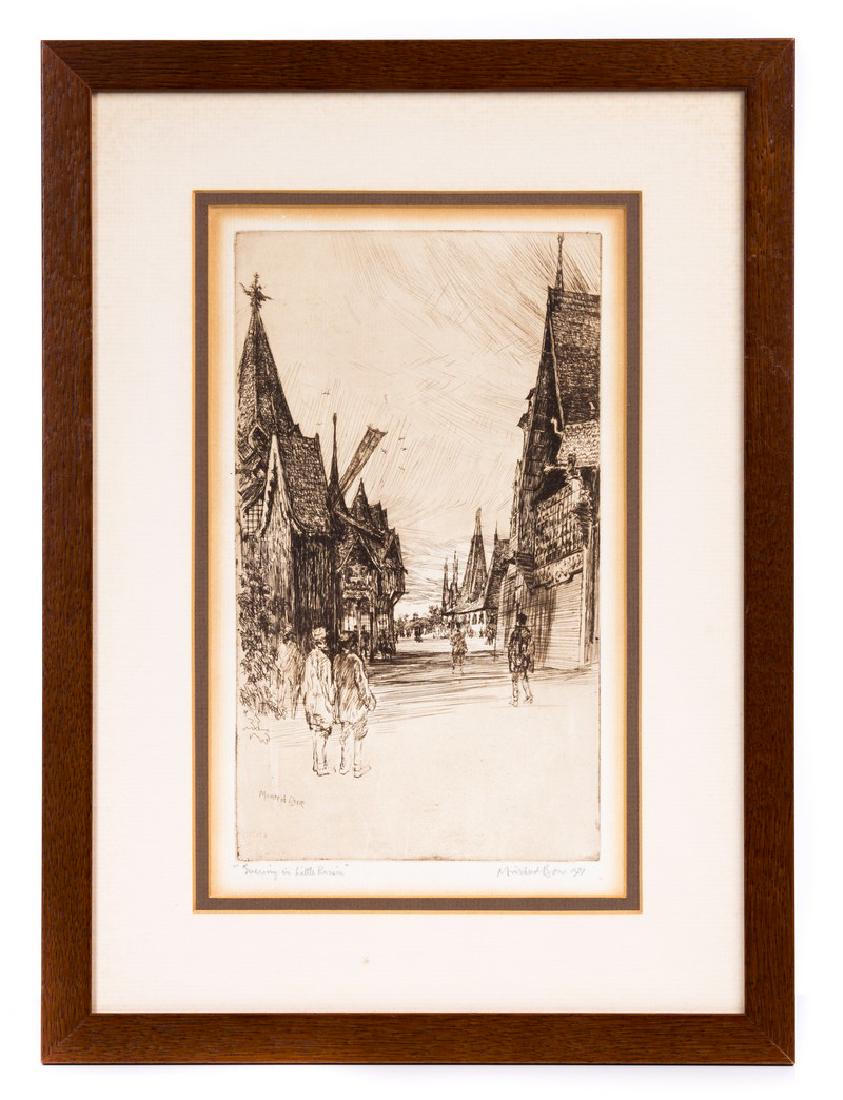 MUIRHEAD BONE ETCHING: Muirhead Bone etching titled "Evening In Little Russia".