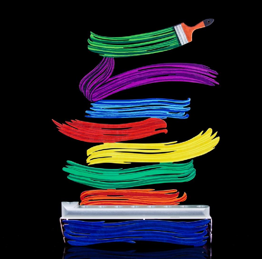 DAVID GENSTEIN PAINTED METAL MENORAH (1 of 3)