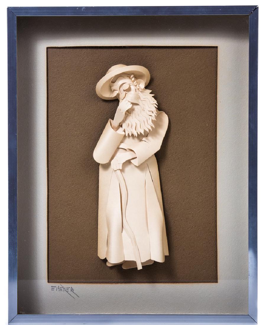 3-D CUT PAPER OF RABBI IN SHADOW BOX (1 of 4)