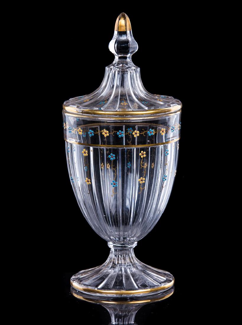 MOSER COVERED GLASS AND ENAMEL CANDY DISH (1 of 3)