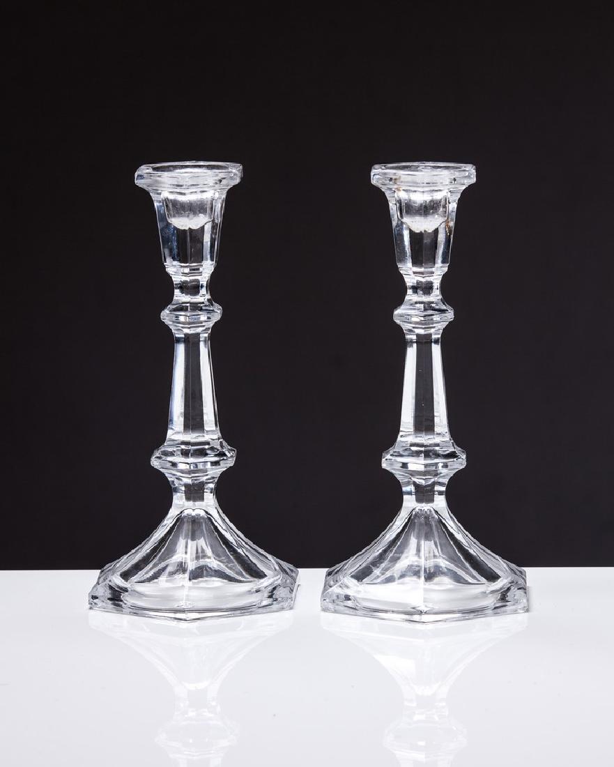 PAIR OF UNSIGNED TIFFANY CRYSTAL CANDLESTICKS (1 of 4)