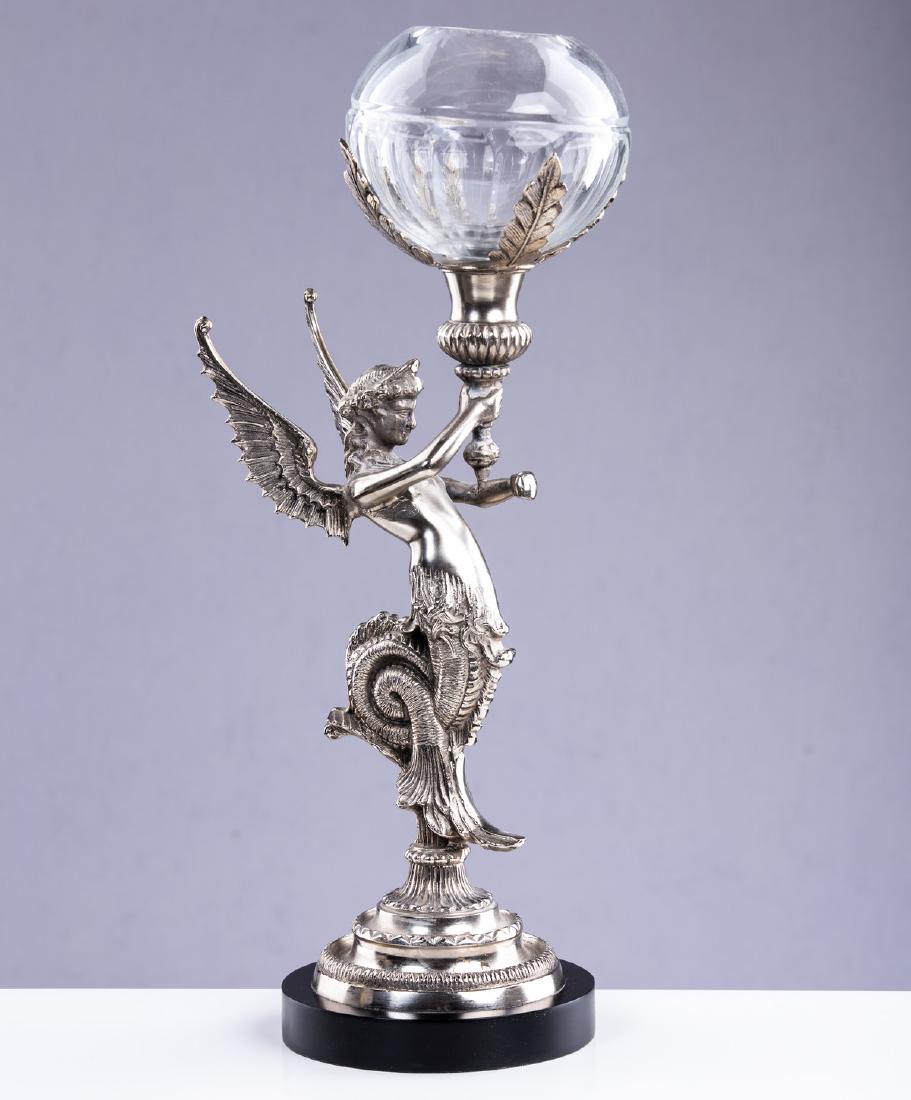 SP & GLASS FIGURAL ANGEL CANDLESTICK (1 of 5)
