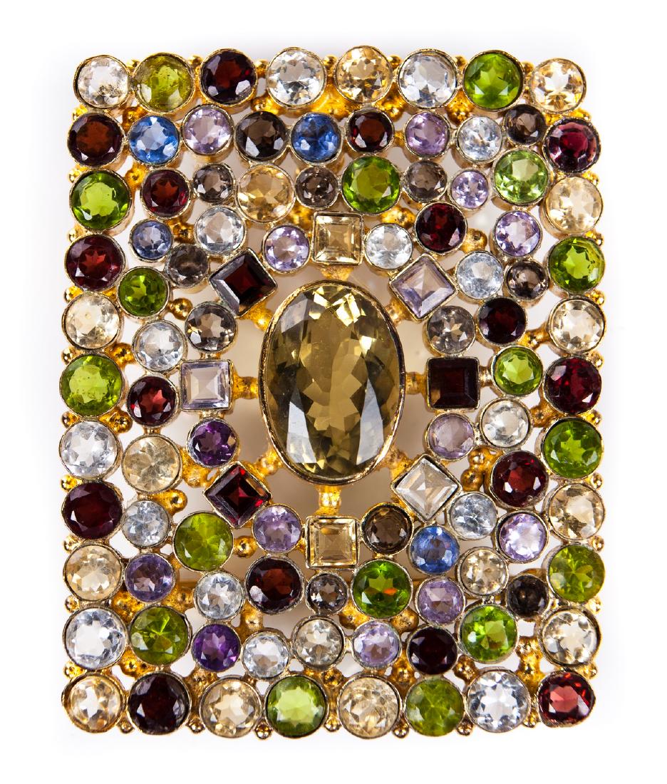 GEM STONE BUCKLE IN GOLD PLATED METAL (1 of 4)