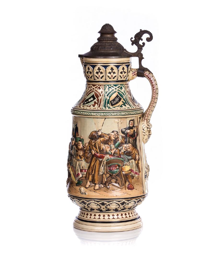 LARGE ANTIQUE GERMAN FIGURAL BEERSTEIN (1 of 5)