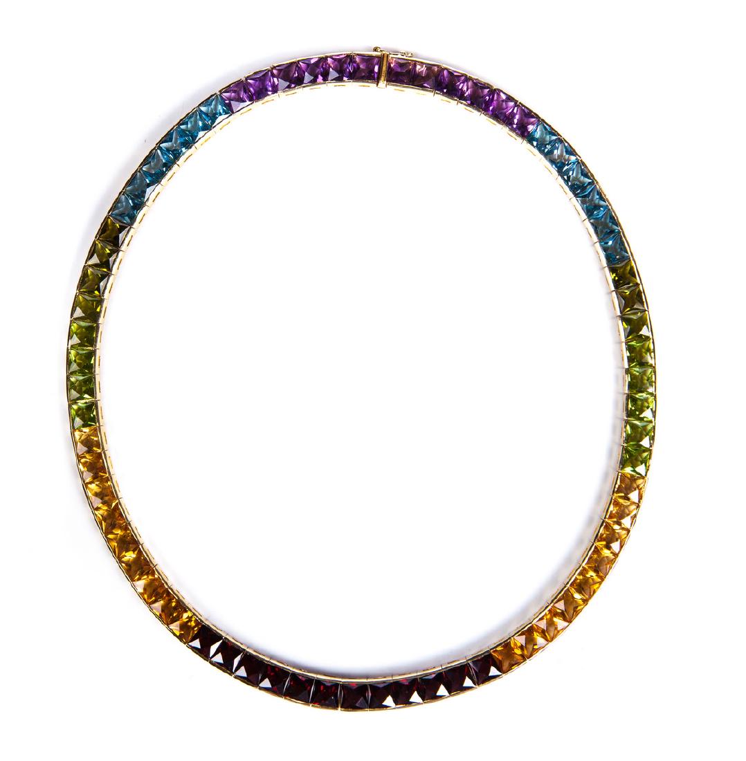 MULTI COLOR SEMI PRECIOUS STYLE NECKLACE (1 of 5)