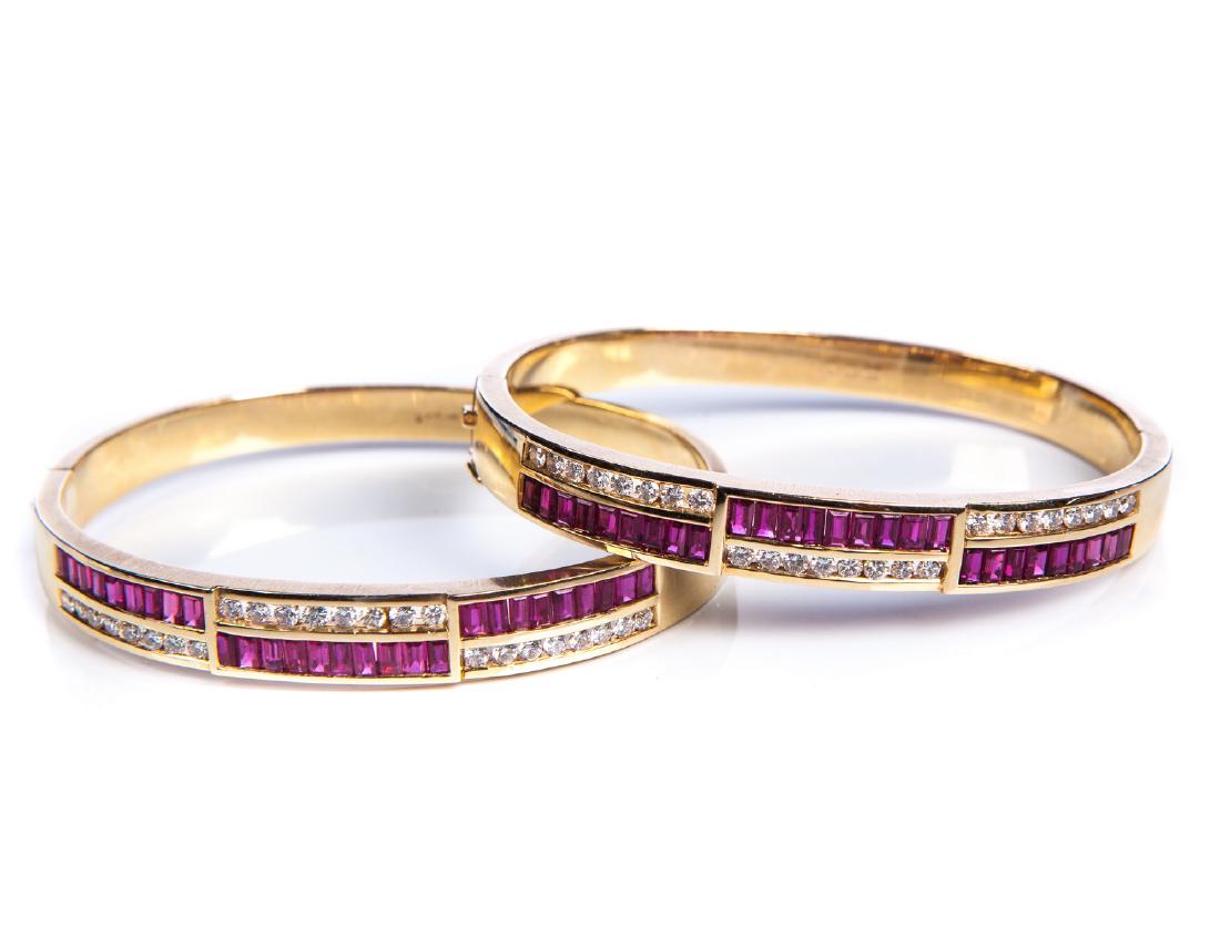 RUBY AND DIAMOND BANGLE BRACELETS (1 of 5)