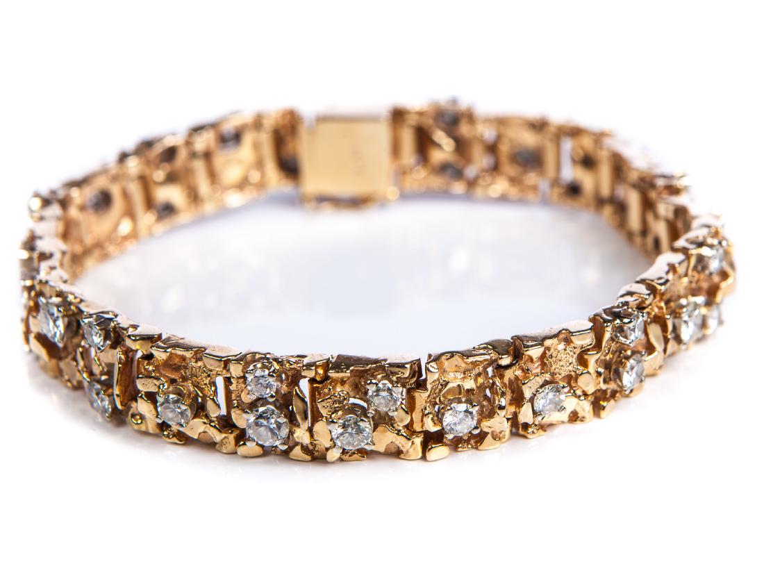 DIAMOND AND YELLOW GOLD NUGGET BRACELET (1 of 5)