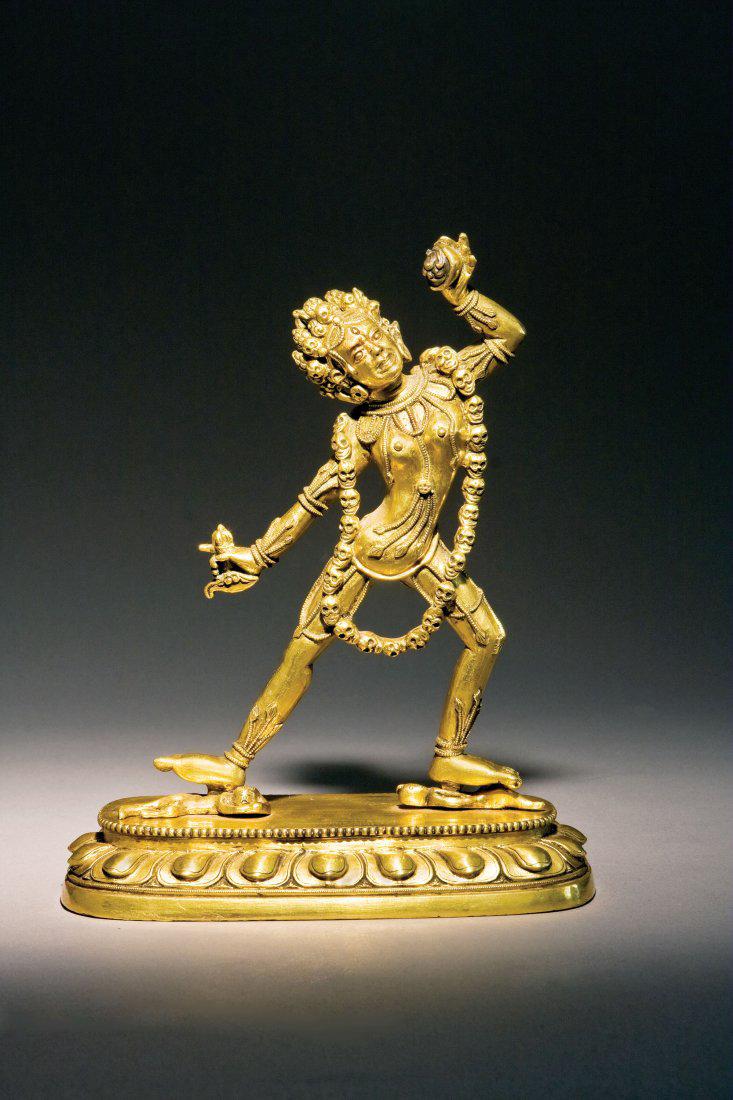 A Gilt bronze figure of a Dakini, c. 18th (1 of 1)