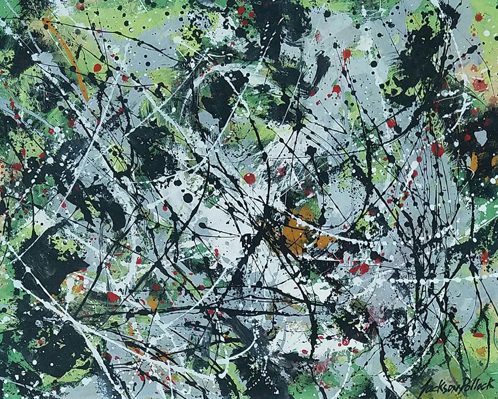 Attributed to Jackson Pollock (Mixed media on paper) (1 of 1)