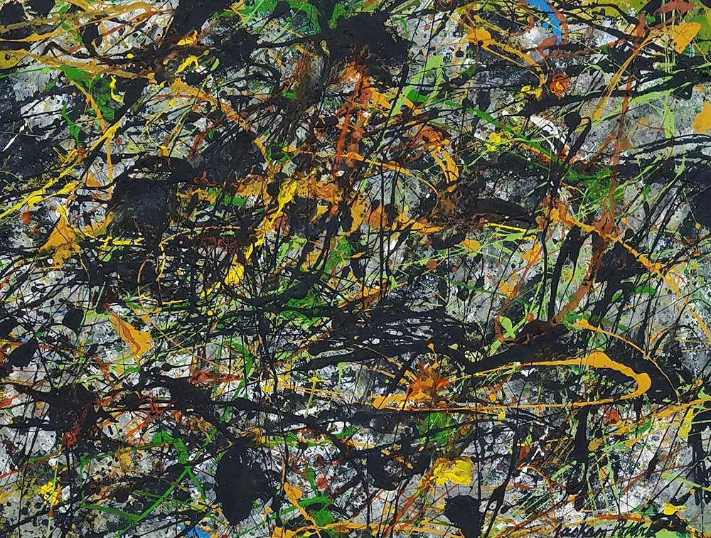 Mixed media on paper: Mixed media on paper 10 1/2\" x 13 3/4\". Signed Jackson Pollock lower right.