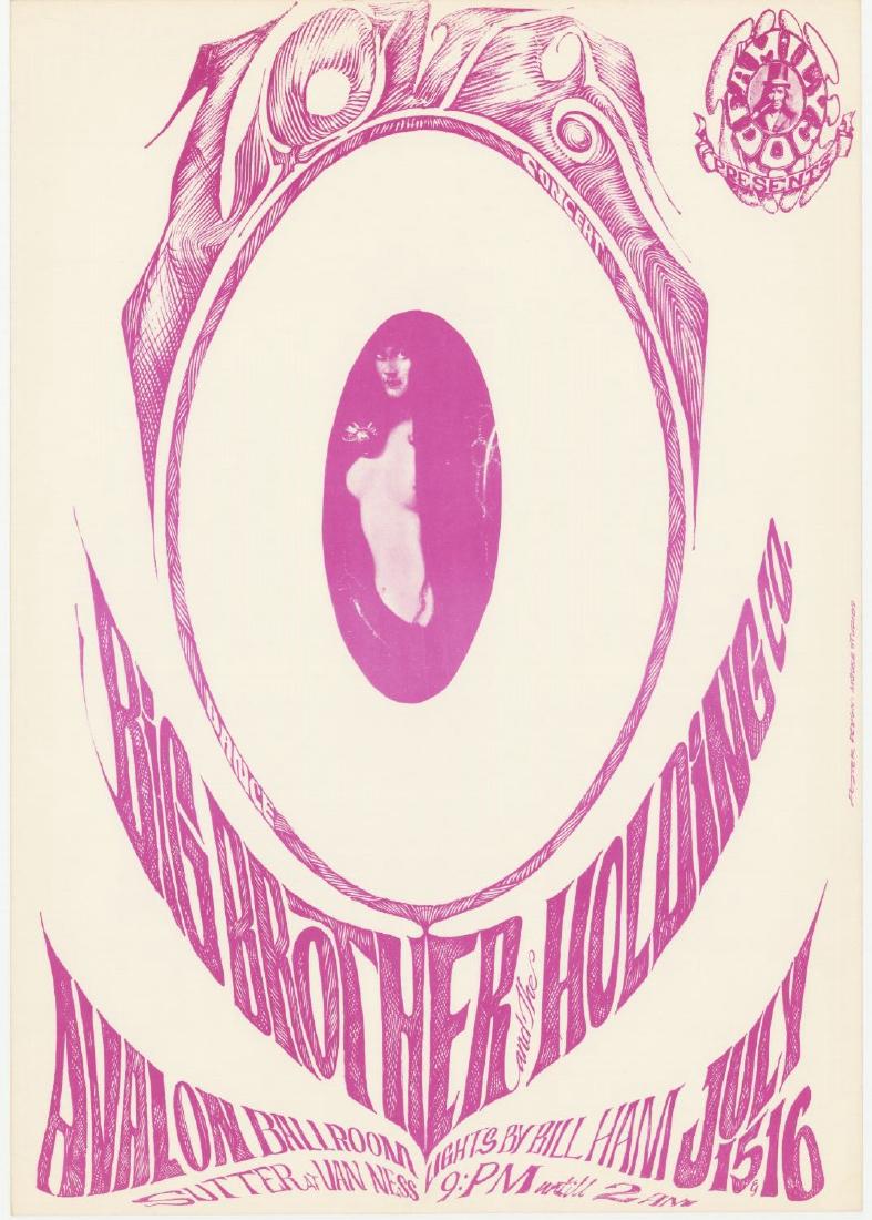 1ère Edition - FD 17 A BIG BROTHER - AVALON BALLROOM: Art by Stanley Mouse, Alton Kelley, Franz Stuck - Featuring : Love, Big Brother and the Holding Company - /