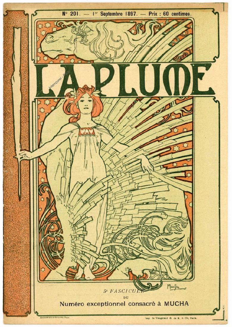 LA PLUME, 1897. MUCHA + 1 MENU, 1896 (1 of 2)