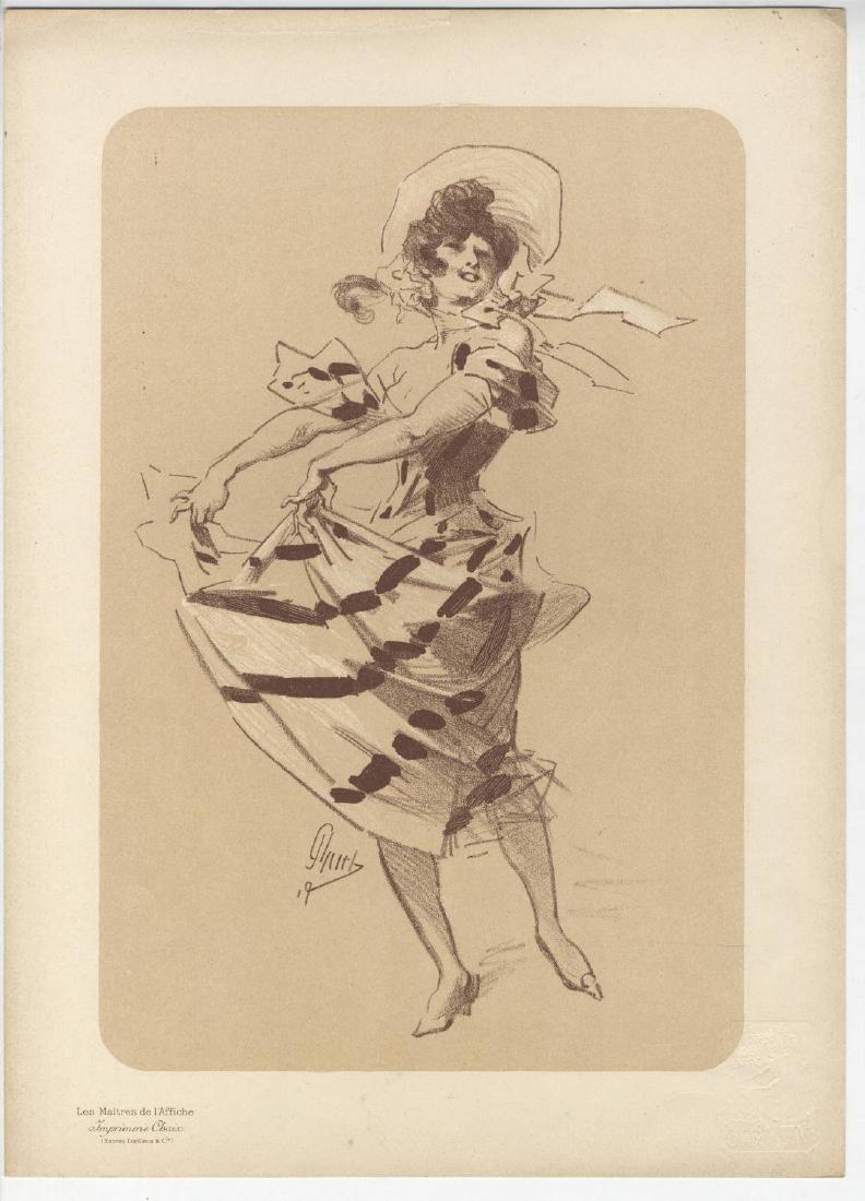 DANSEUSE 2 par Jules CHERET: Supplément des "Maîtres de l'affiche" Lithography printed in 1900 - 30x40cm/12x16in. (Standard shipping will be charged at : Outside France : 15 euros flat/25 euros rolled - Inside France : 8 euros/