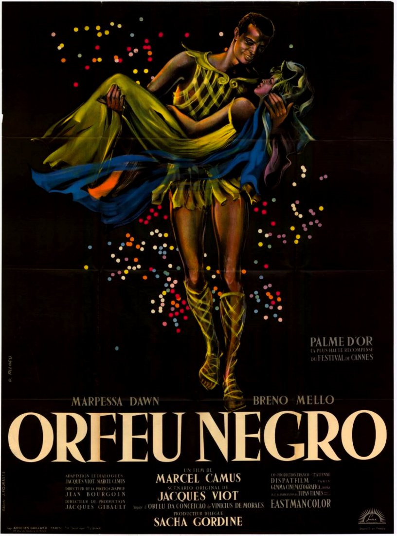 Movie poster - ORFEU NEGRO - Marcel CAMUS - 1959: Original French poster folded, in good condition, Printed in 1961, 47x63in. /120x160cm (Standard shipping will be charged at : Outside France : 15 euros flat/25 euros rolled - Inside France : 8 euros/