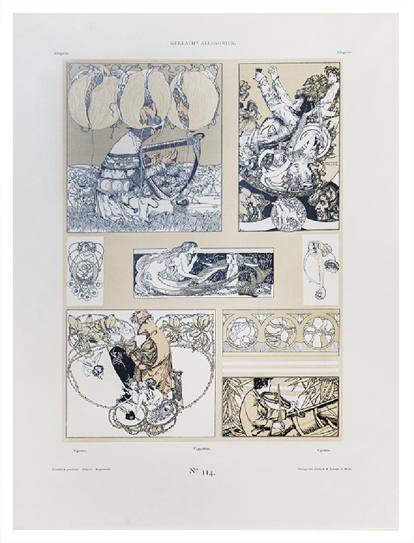 Gerlach's Allegorien - N°114 Vignettes: Lithography - Carl Otto Czeschka - Austria - 1898 - 44x35
