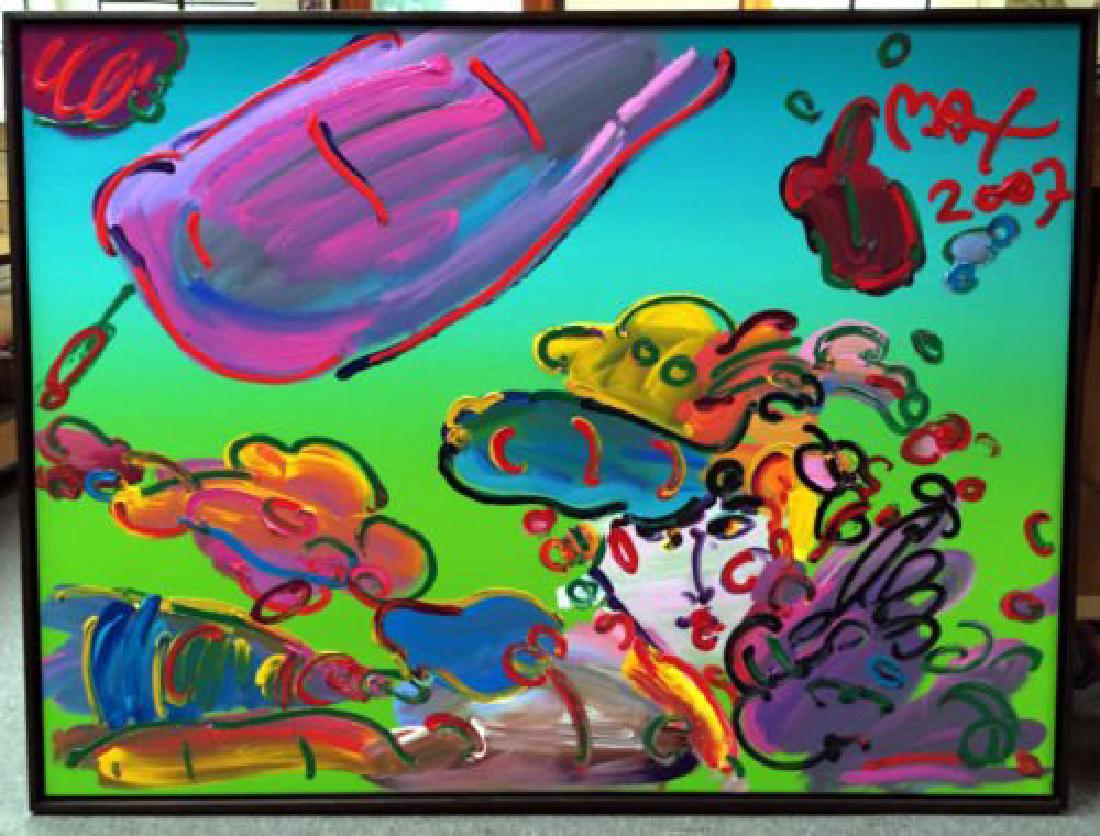Peter Max "Lady with Floating Flowers" 36x48 Ver.II/2 A (1 of 2)