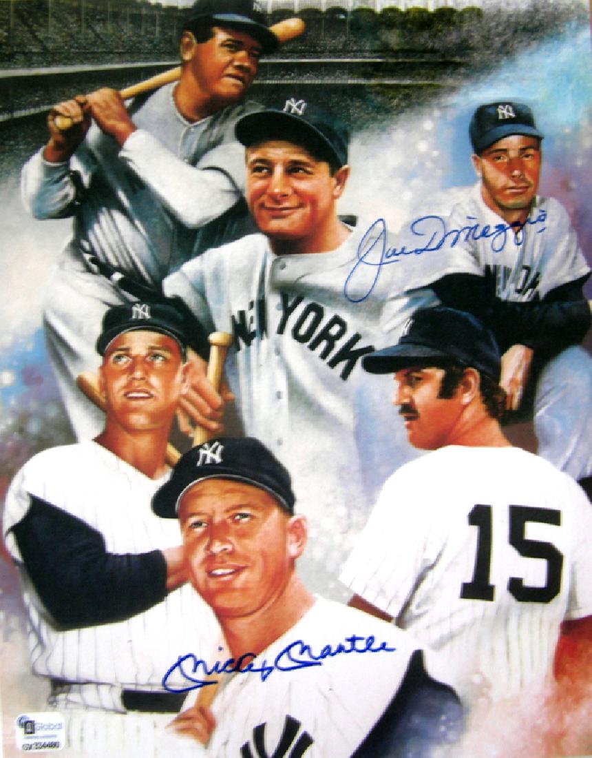 "Yankee Collage" Mickey Mantle & Joe DiMaggio Double (1 of 2)