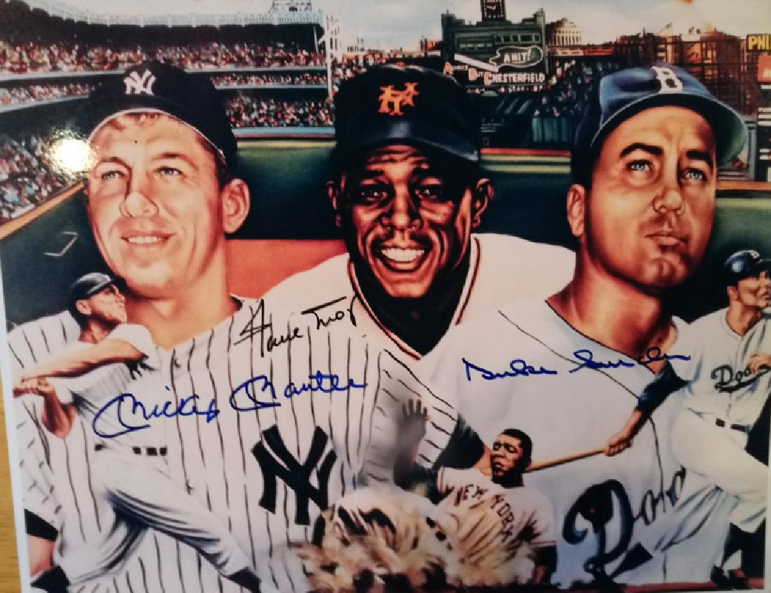 MICKEY MANTLE WILLIE MAYS DUKE SNIDER AUTOGRAPHED PHOTO (1 of 1)