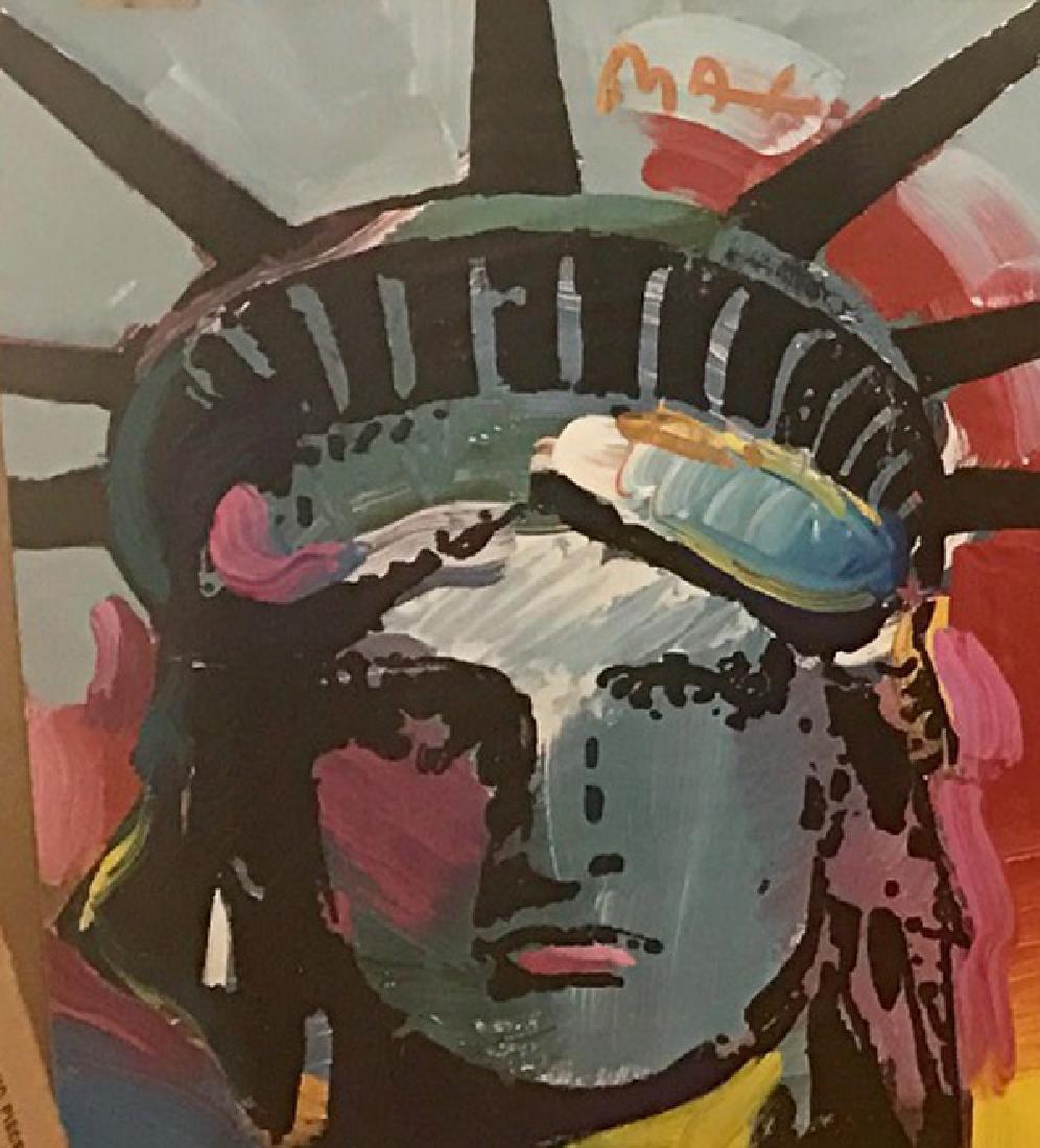 PETER MAX "Liberty Head" Original Mix Media 27"x 33" (1 of 1)