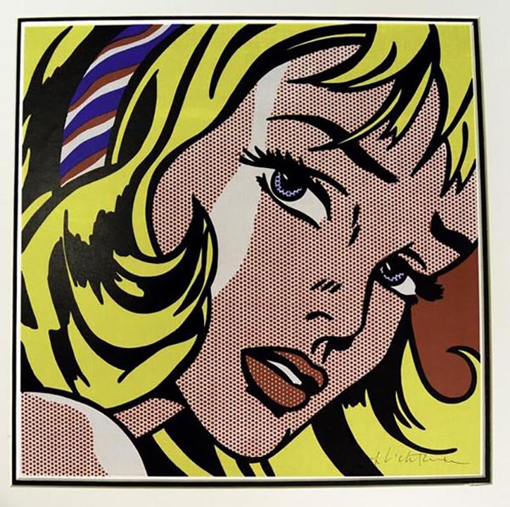 ROY LICHTENSTEIN Girl with hair ribbon, offset (1 of 1)